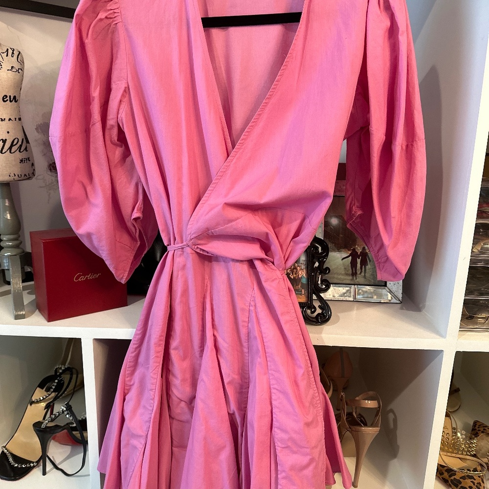Rhode Pink Cotton Wrap Dress (Never Worn)